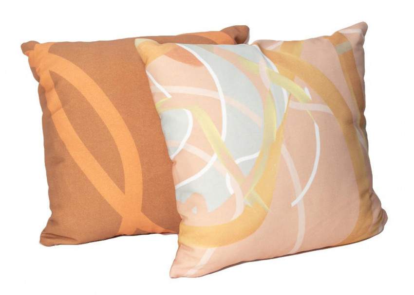 Make your living room charming with peach throw pillow