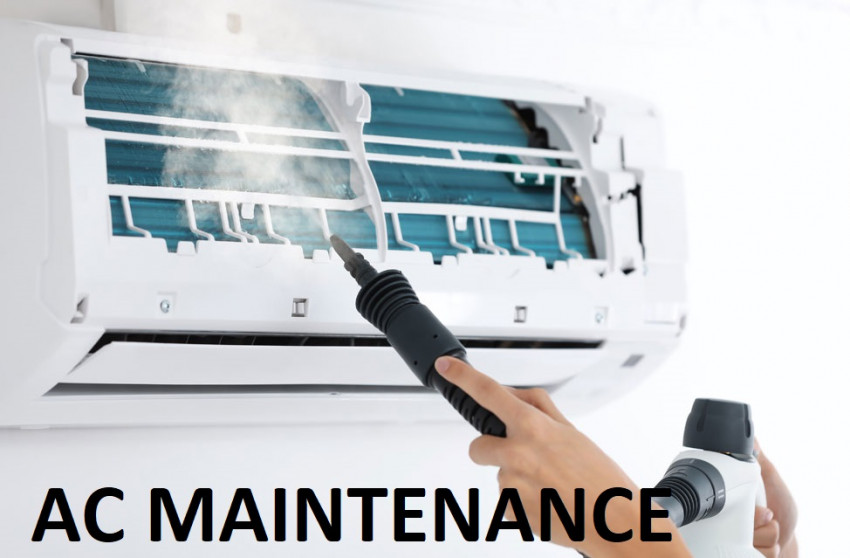 What does the air conditioner do when maintaining the air conditioner