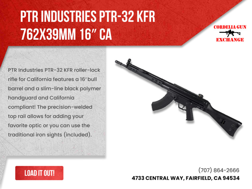 PTR Industries PTR-32 KFR 762x39mm 16″ CA  at Cordelia Gun Exchange's Black Friday Sale