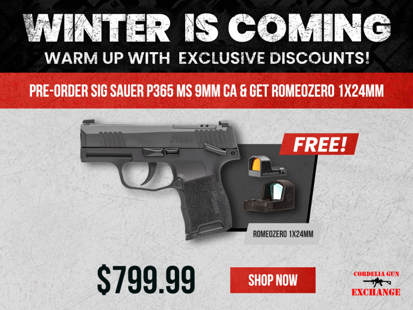 Buy Sig Sauer P365 CA with a Complimentary Romeo Zero 1x24mm Reflex Sight