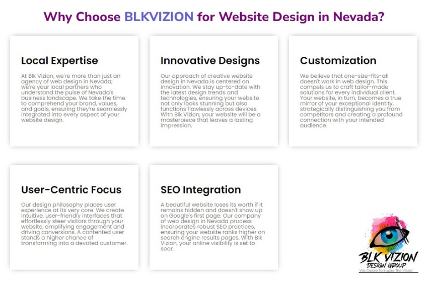 Creative Website Design Nevada - BLK Vizion Design Group