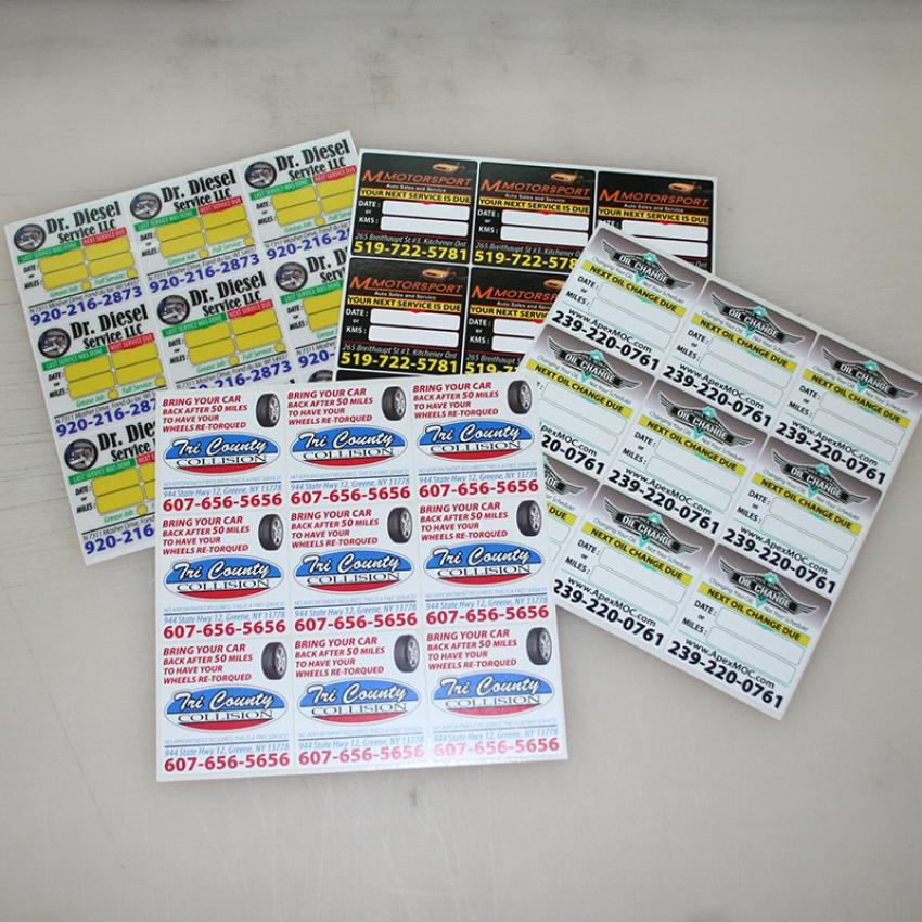 Find visually appealing oil change reminder stickers at StickerPla.net