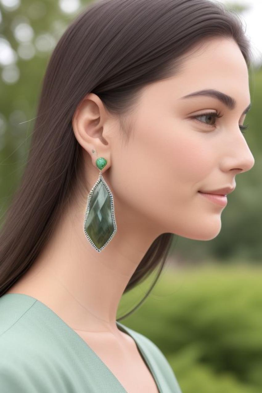 Stylish green Kyanite earrings in 925 Sterling Silver for You