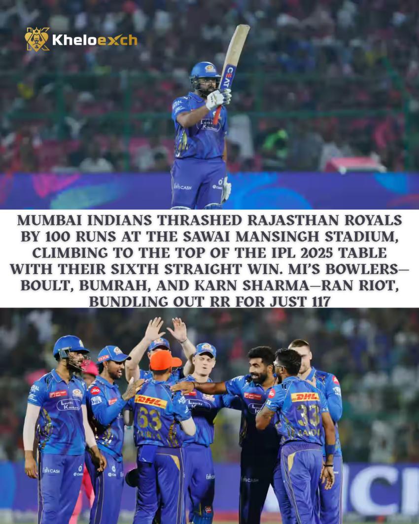 Mumbai Indians Humble Rajasthan Royals by 100 Runs in Jaipur | IPL 2025