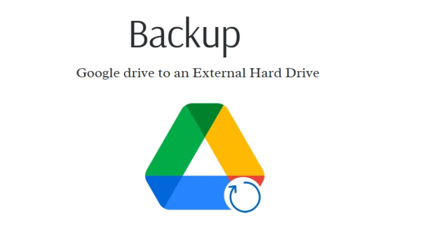 A simple method to back up Google Drive to an External Hard Drive.