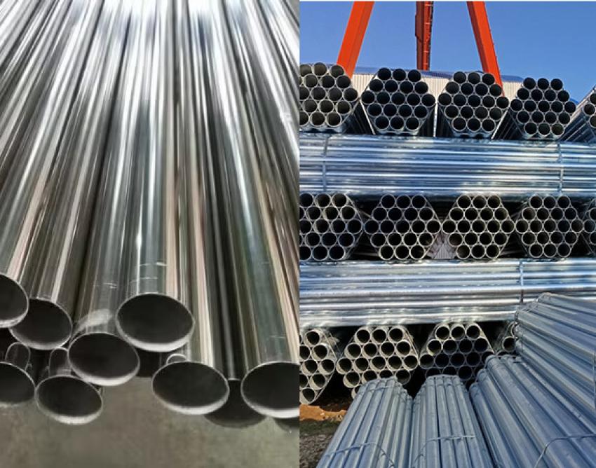 Galvanized steel pipe vs Stainless steel pipe