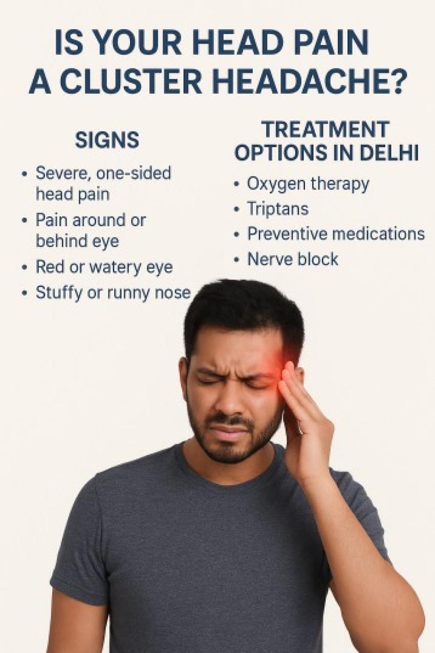 Is Your Head Pain a Cluster Headache? Signs and Treatment Options in Delhi