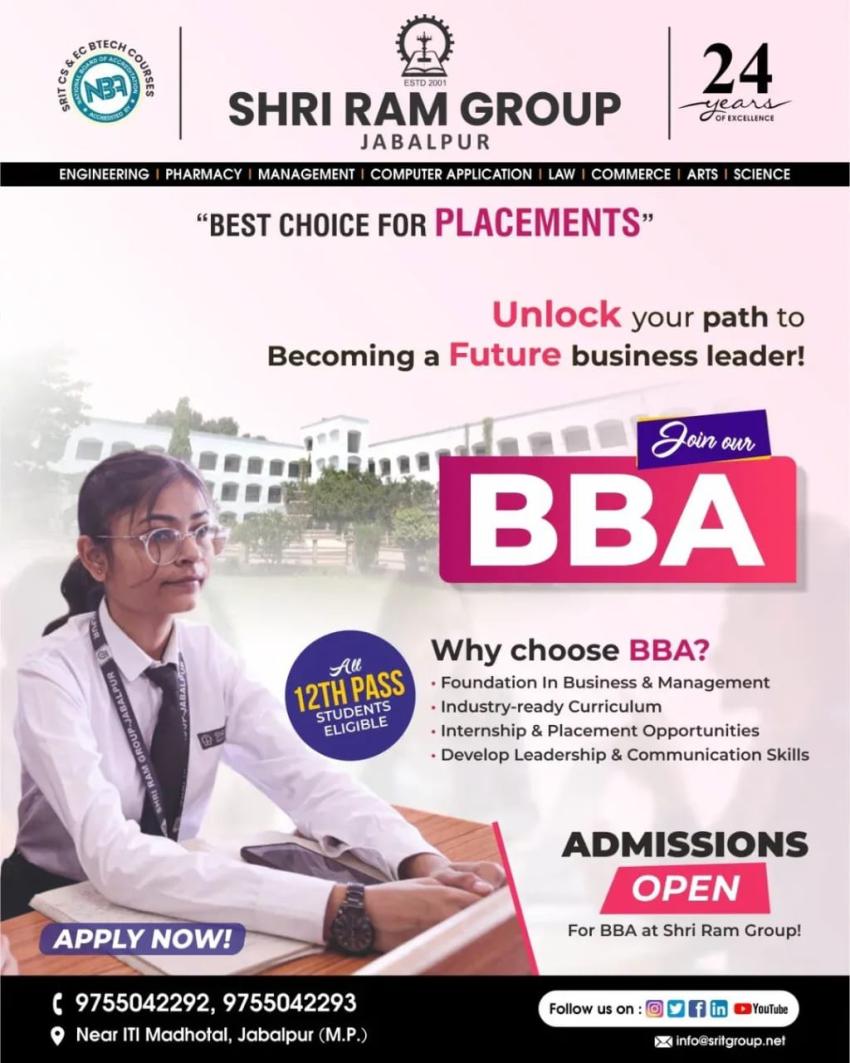 Why to Choose BBA/BBA (HM) at Shri Ram College-the Best BBA College in Jabalpur