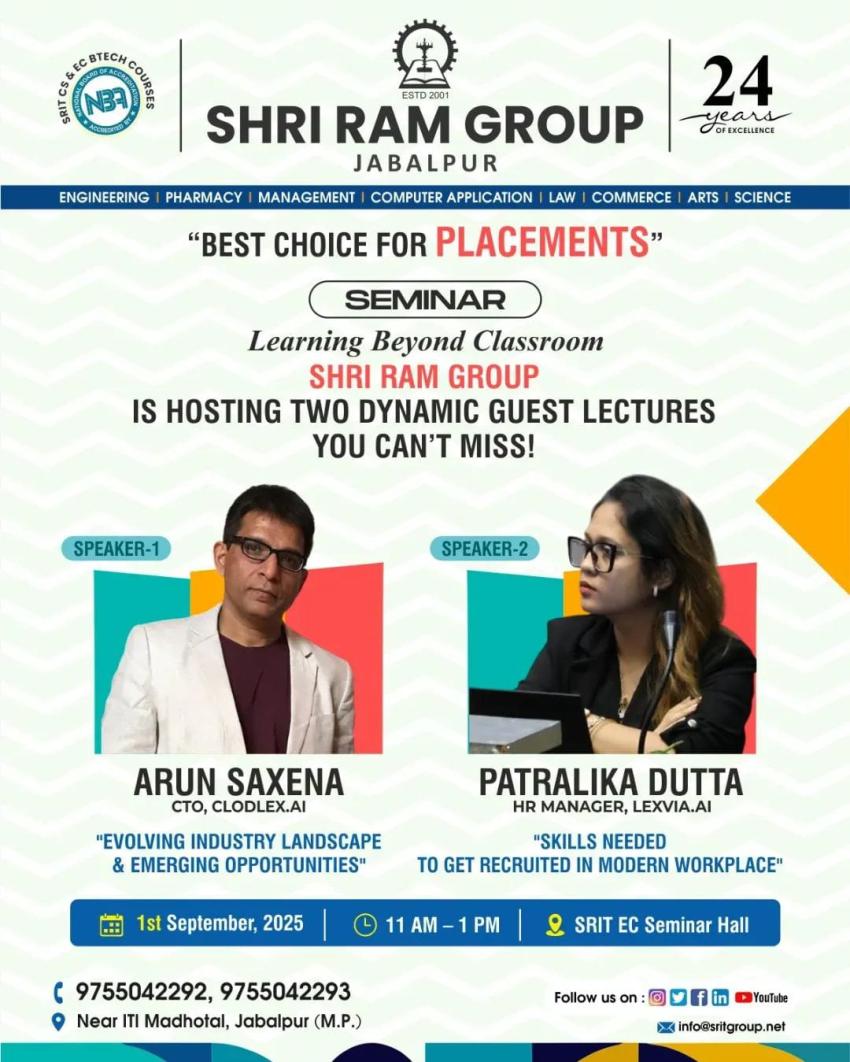 Double the Knowledge, Double the Impact: Guest Lectures’ Event at Shri Ram Group Jabalpur