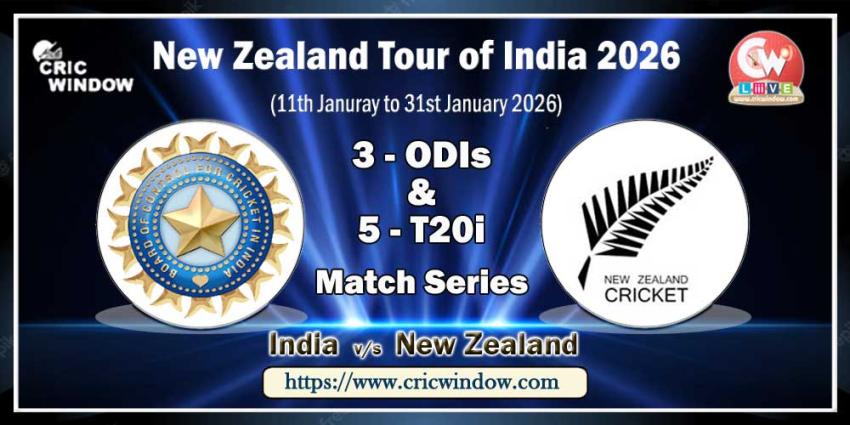 India vs New Zealand ODI and Twenty20i match series 2026