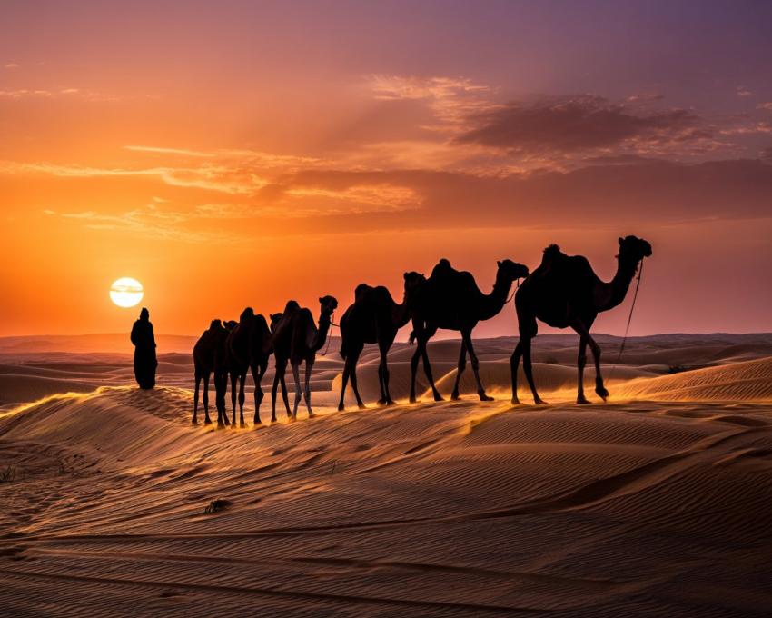 Camel Ride Sunset Photo Shoot Tour in Morocco – A Peaceful Desert Experience