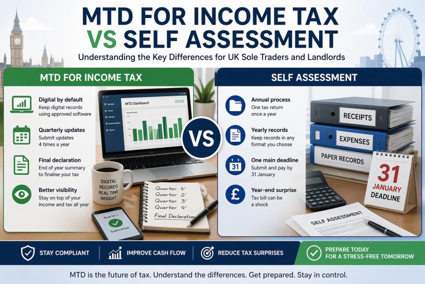 MTD for Income Tax vs Self Assessment - Key Differences UK