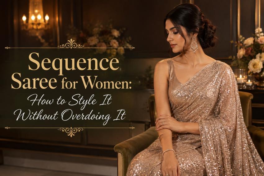Sequence Saree for Women: How to Style It Without Overdoing It