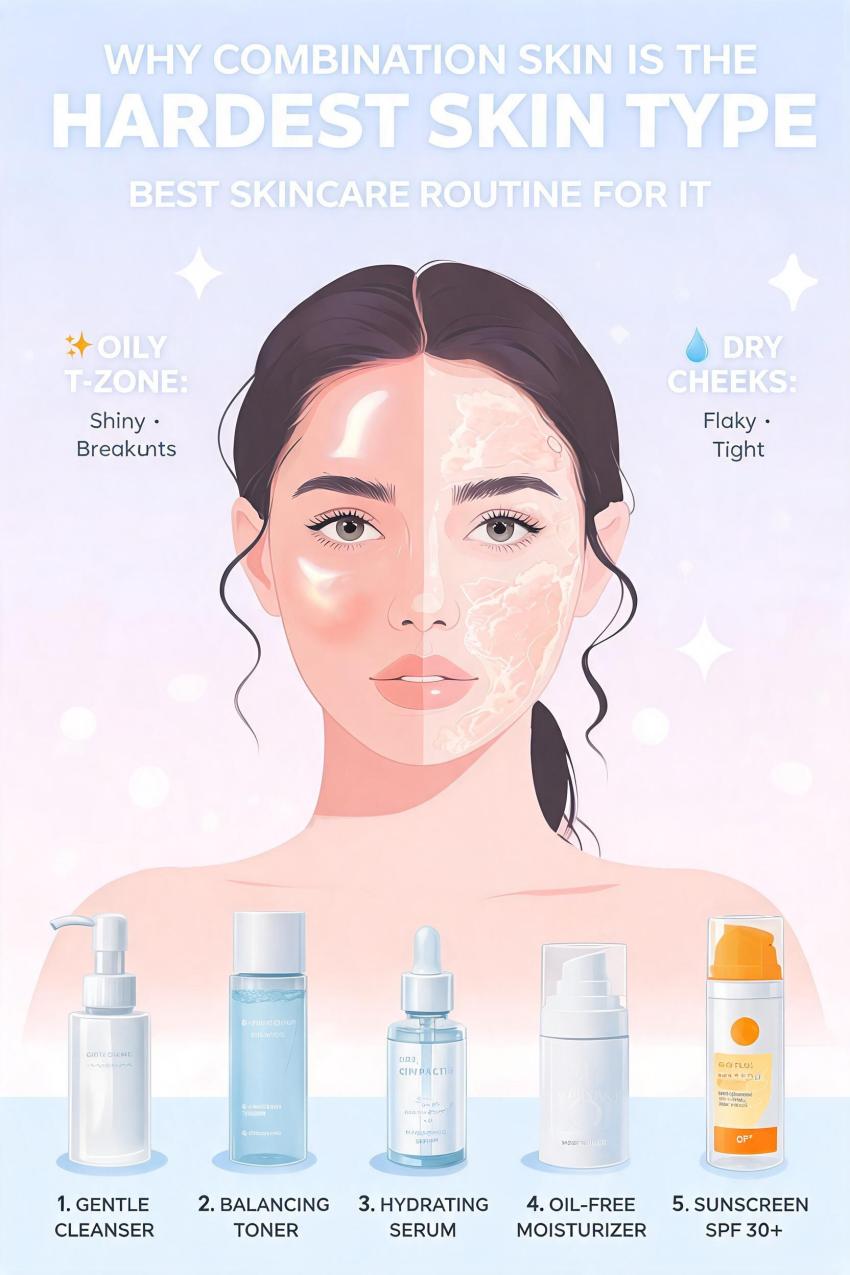 Why Combination Skin Is the Hardest Skin Type & Best Skincare Routine for It